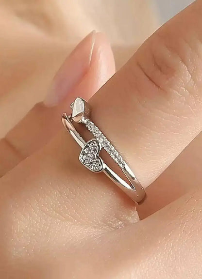 Heart Design Adjustable Ring for Women | Elegant Imitation Jewellery Zircon Heart Ring – ImistyleJewellery - Imistyle Jewellery