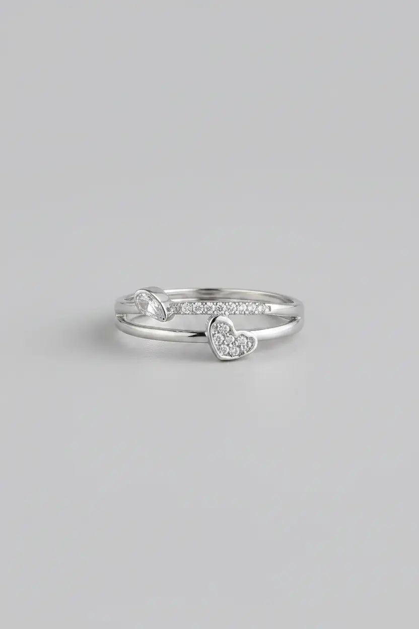 Heart Design Adjustable Ring for Women | Elegant Imitation Jewellery Zircon Heart Ring – ImistyleJewellery - Imistyle Jewellery