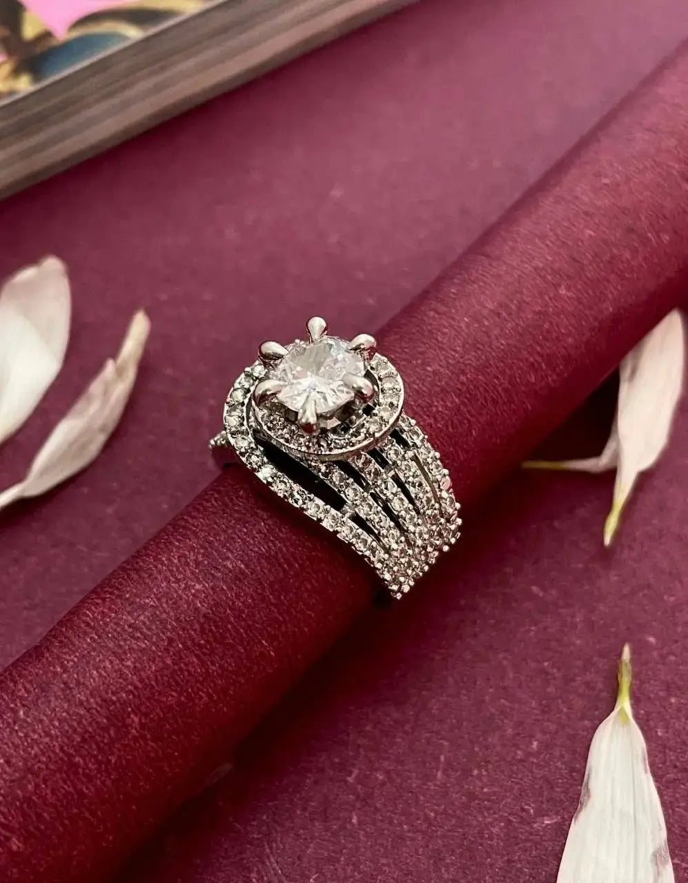 Luxury Multi Band Crystal Ring for Women | Oval Stone Statement Adjustable Imitation Jewellery | ImiStyleJewellery - Imistyle Jewellery