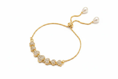 Heart Charm Adjustable Bracelet for Women | Elegant Imitation Jewellery Gold Plated Heart Bracelet – ImistyleJewellery - Imistyle Jewellery