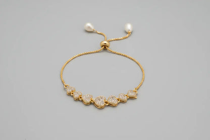 Heart Charm Adjustable Bracelet for Women | Elegant Imitation Jewellery Gold Plated Heart Bracelet – ImistyleJewellery - Imistyle Jewellery