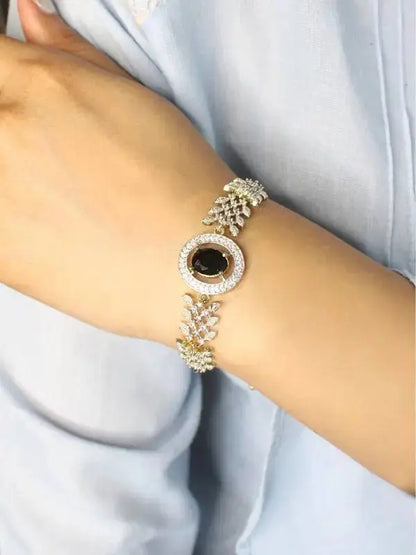Pink Stone Diamond Bracelet for Women | Elegant CZ Adjustable Bracelet - Imistyle Jewellery