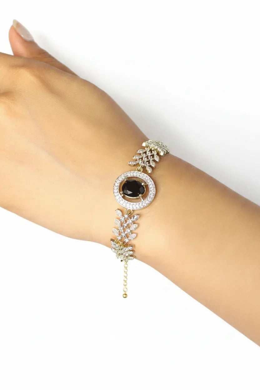 Pink Stone Diamond Bracelet for Women | Elegant CZ Adjustable Bracelet - Imistyle Jewellery