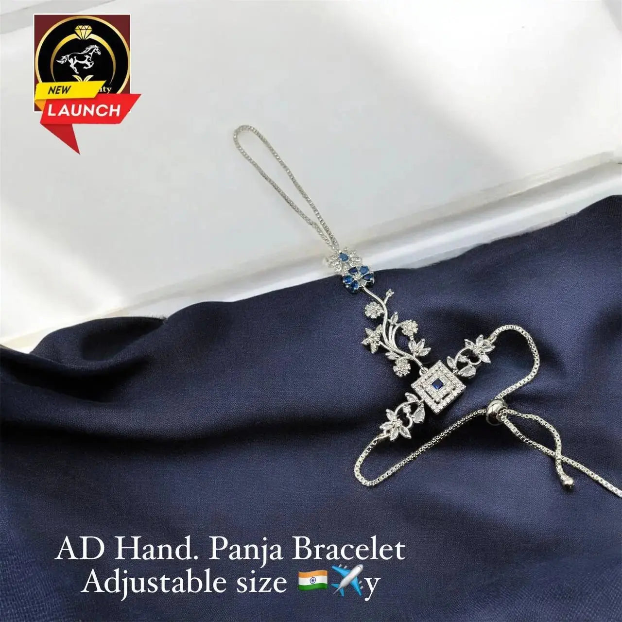 AD Hand Panja Bracelet for Women | Adjustable Imitation Jewellery Hathphool Bracelet with Zircon Stones – ImistyleJewellery - Imistyle Jewellery