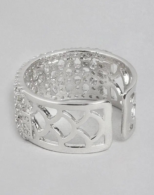 Elegant Crystal Cuff Ring for Women | Adjustable Wide Band Designer Ring Imitation Jewellery | ImiStyleJewellery - Imistyle Jewellery