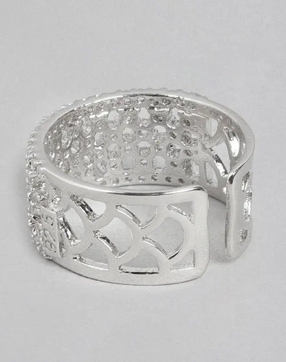 Elegant Crystal Cuff Ring for Women | Adjustable Wide Band Designer Ring Imitation Jewellery | ImiStyleJewellery - Imistyle Jewellery