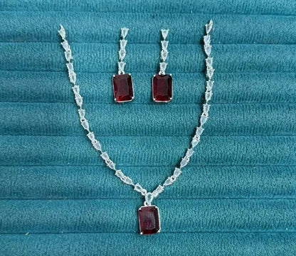 Aqua Blue Crystal Necklace Set with Earrings | Elegant Diamond Finish Imitation Jewellery for Women | ImiStyleJewellery - Imistyle Jewellery
