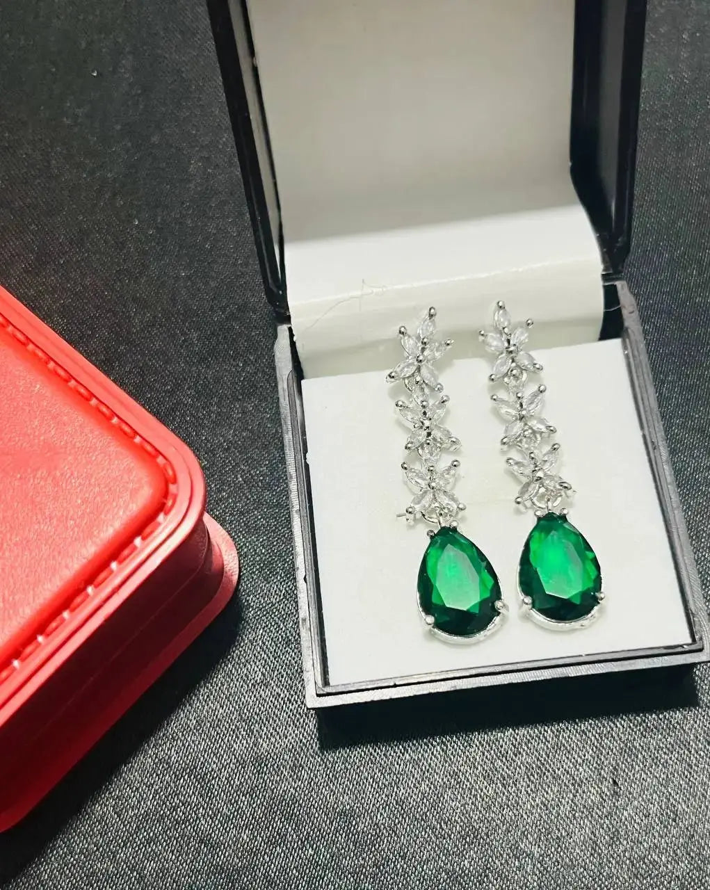 Teardrop Long Dangle Earrings for Women | Elegant Imitation Jewellery Stone Earrings (Red, Pink, Green, Blue, Yellow) – ImistyleJewellery - Imistyle Jewellery