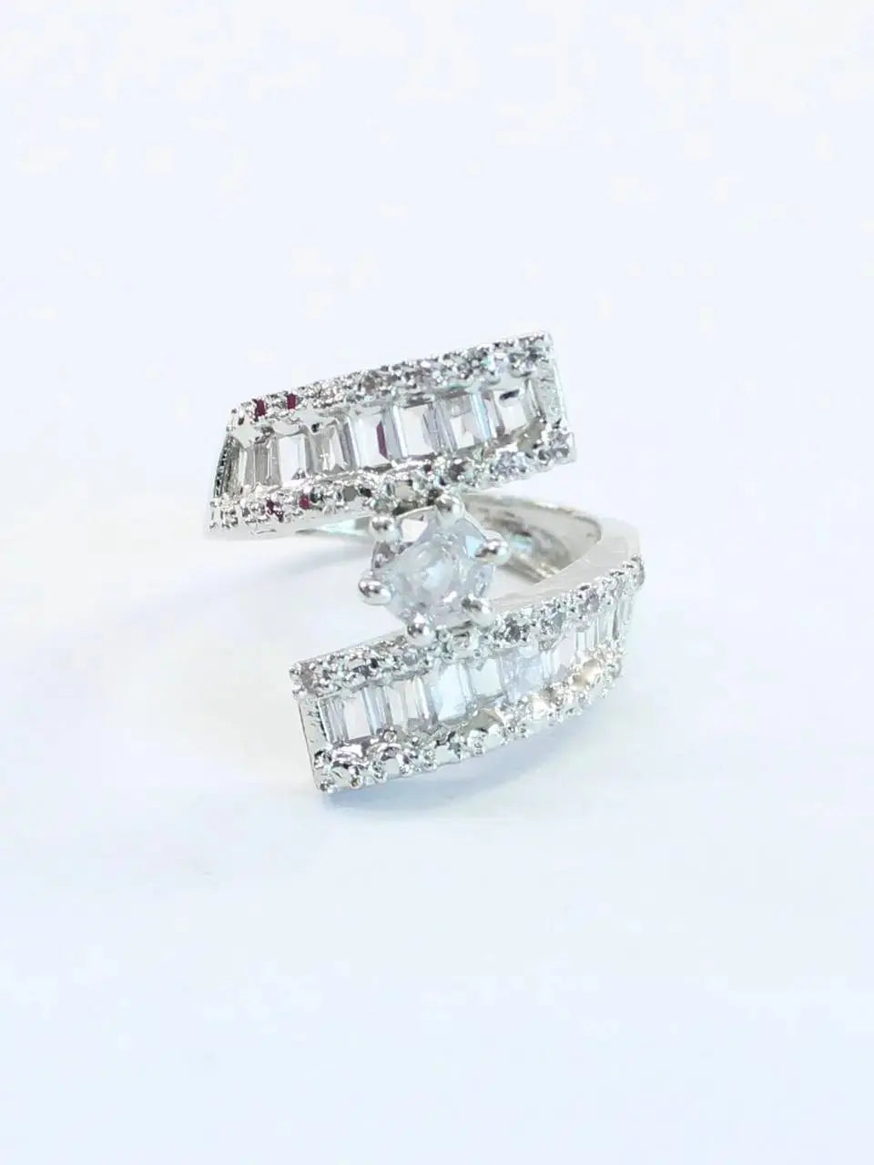 Luxury Double Band Crystal Ring for Women | Adjustable Zigzag Statement Imitation Jewellery | ImiStyleJewellery - Imistyle Jewellery
