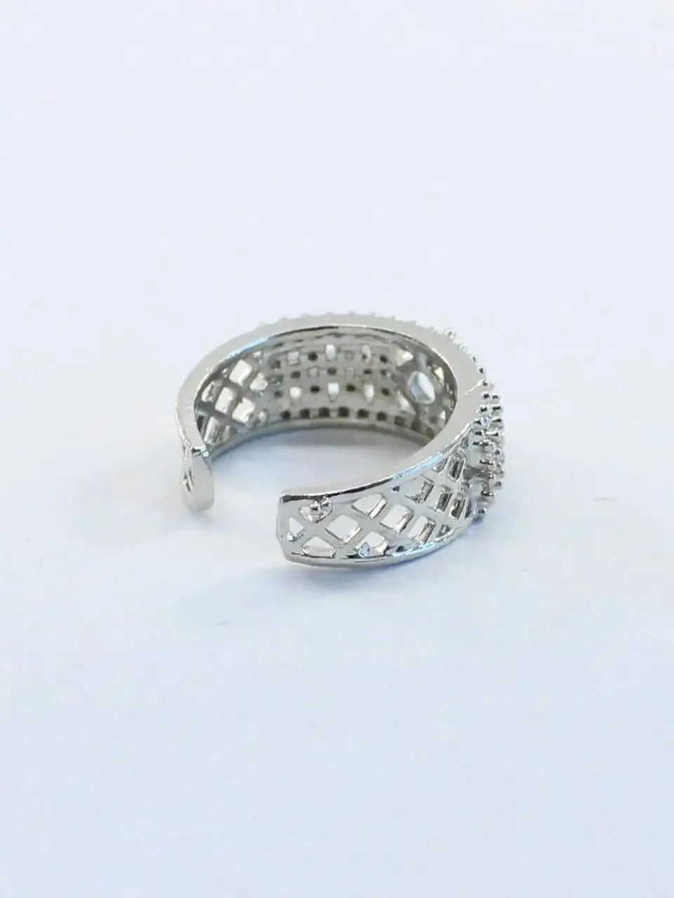 Stylish Silver Adjustable Ring for Women | Crystal Studded Open Band Imitation Jewellery Ring | ImiStyleJewellery - Imistyle Jewellery