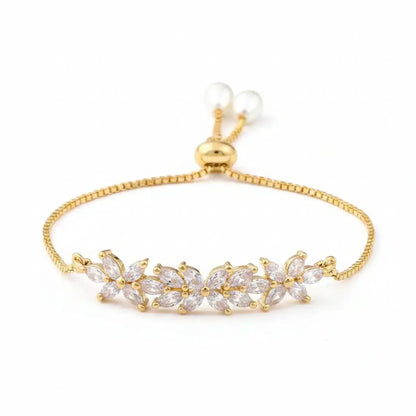 Gold Plated AD Diamond Adjustable Bracelet for Women IMISTYLE - Imistyle Jewellery