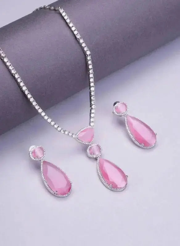 Ruby Red Teardrop Necklace Set with Earrings | Luxury Statement Imitation Jewellery for Women | ImiStyleJewellery - Imistyle Jewellery