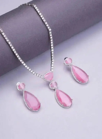 Ruby Red Teardrop Necklace Set with Earrings | Luxury Statement Imitation Jewellery for Women | ImiStyleJewellery - Imistyle Jewellery