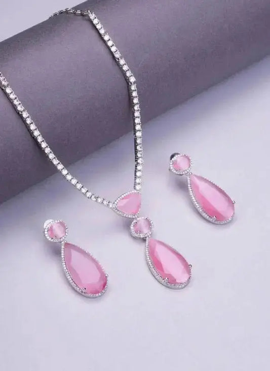 Ruby Red Teardrop Necklace Set with Earrings | Luxury Statement Imitation Jewellery for Women | ImiStyleJewellery - Imistyle Jewellery