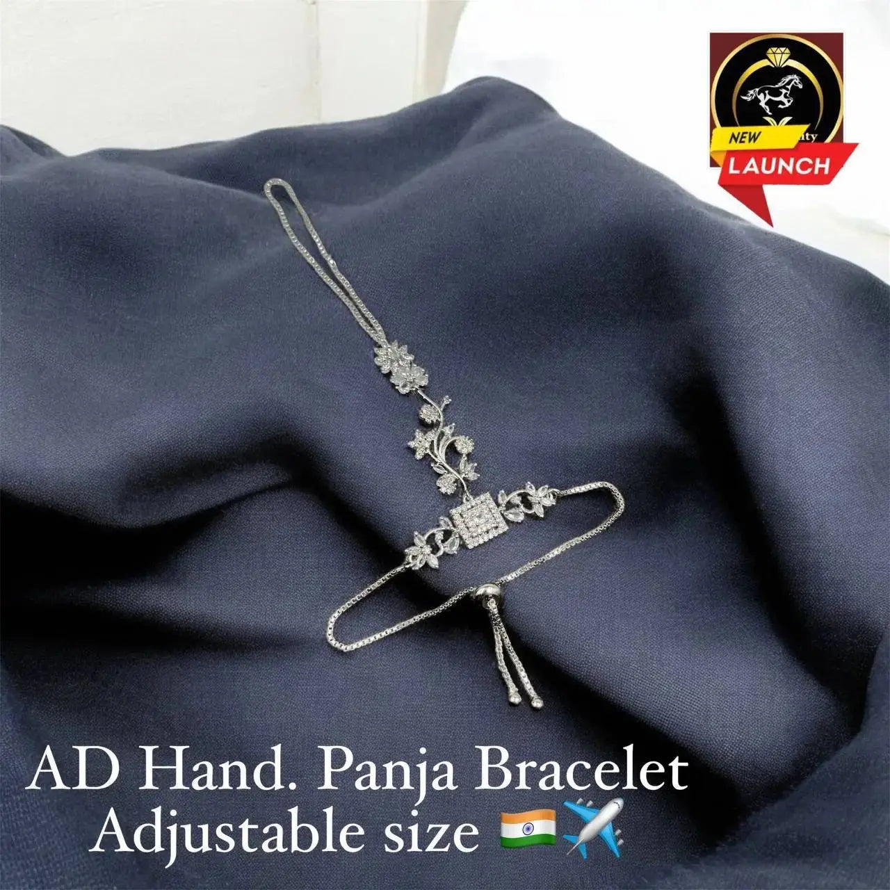 AD Hand Panja Bracelet for Women | Adjustable Imitation Jewellery Hathphool Bracelet with Zircon Stones – ImistyleJewellery - Imistyle Jewellery