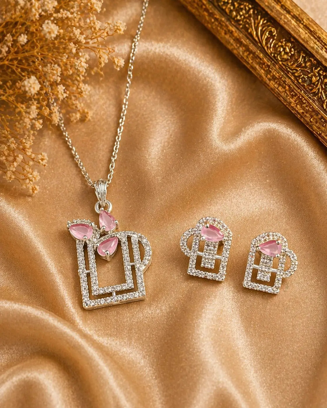 Pink Crystal Mug Pendant Necklace Set for Women | Cute Coffee Mug Design Imitation Jewellery Necklace with Earrings – ImistyleJewellery - Imistyle Jewellery