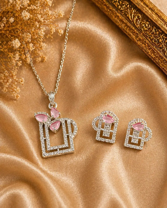 Pink Crystal Mug Pendant Necklace Set for Women | Cute Coffee Mug Design Imitation Jewellery Necklace with Earrings – ImistyleJewellery - Imistyle Jewellery