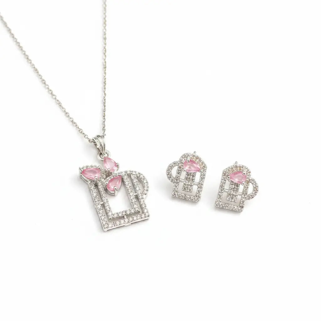 Pink Crystal Mug Pendant Necklace Set for Women | Cute Coffee Mug Design Imitation Jewellery Necklace with Earrings – ImistyleJewellery - Imistyle Jewellery