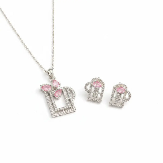 Pink Crystal Mug Pendant Necklace Set for Women | Cute Coffee Mug Design Imitation Jewellery Necklace with Earrings – ImistyleJewellery - Imistyle Jewellery