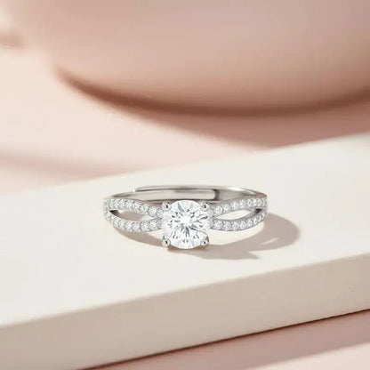 Elegant Solitaire Diamond Style Ring for Women | Double Band Crystal Ring | Premium Imitation Jewellery | ImiStyleJewellery - Imistyle Jewellery