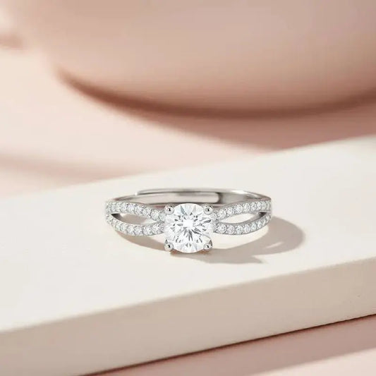 Elegant Solitaire Diamond Style Ring for Women | Double Band Crystal Ring | Premium Imitation Jewellery | ImiStyleJewellery - Imistyle Jewellery