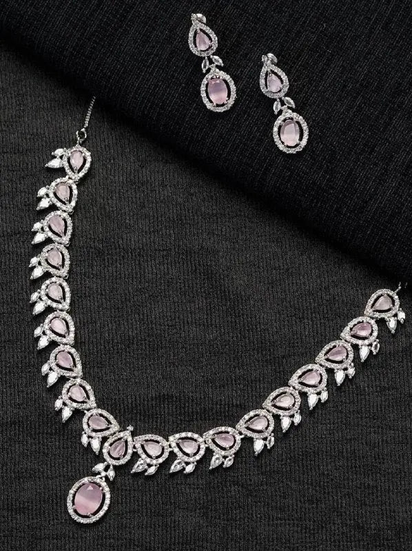Emerald Green Luxury Necklace Set for Women | CZ Diamond Bridal Jewellery Set | ImiStyleJewellery - Imistyle Jewellery