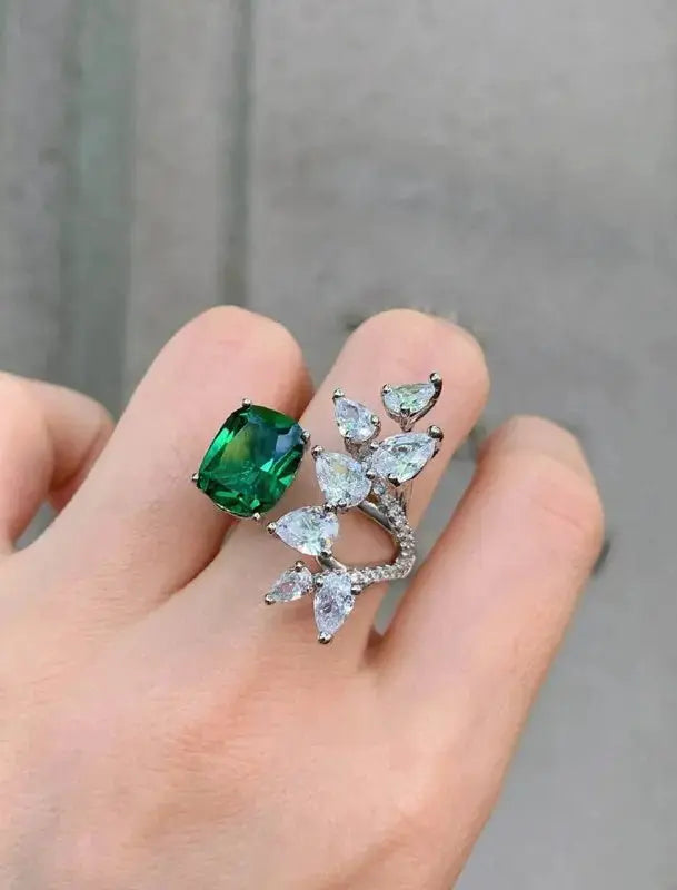 Designer Pink Stone Floral Ring for Women | Adjustable Statement Crystal Ring | Premium Imitation Jewellery | ImiStyleJewellery - Imistyle Jewellery