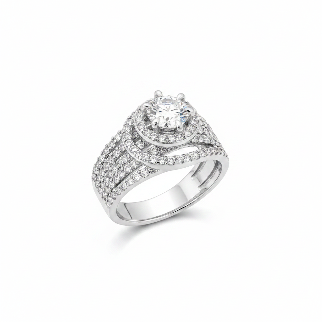 Luxury Multi Band Crystal Ring for Women | Oval Stone Statement Adjustable Imitation Jewellery | ImiStyleJewellery