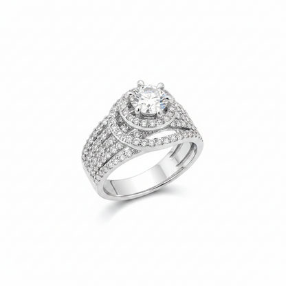 Luxury Multi Band Crystal Ring for Women | Oval Stone Statement Adjustable Imitation Jewellery | ImiStyleJewellery