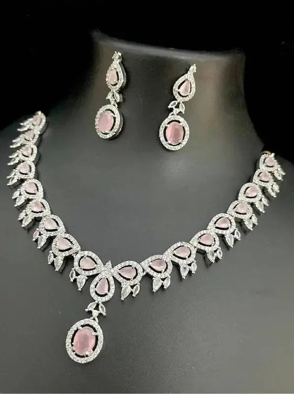 Emerald Green Luxury Necklace Set for Women | CZ Diamond Bridal Jewellery Set | ImiStyleJewellery - Imistyle Jewellery