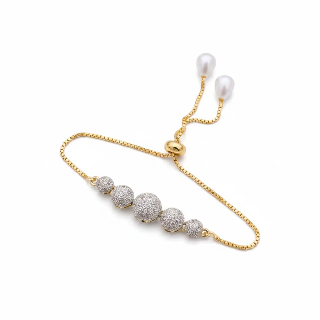 Elegant Pearl Bracelet for Women | Gold Adjustable Minimal Bracelet | ImiStyleJewellery - Imistyle Jewellery
