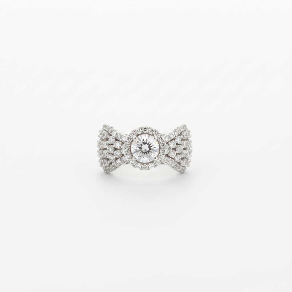 Elegant Crystal Cluster Ring for Women | Multi Stone Statement Adjustable Imitation Jewellery | ImiStyleJewellery
