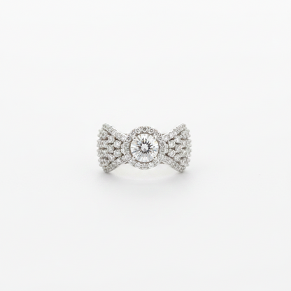 Elegant Crystal Cluster Ring for Women | Multi Stone Statement Adjustable Imitation Jewellery | ImiStyleJewellery