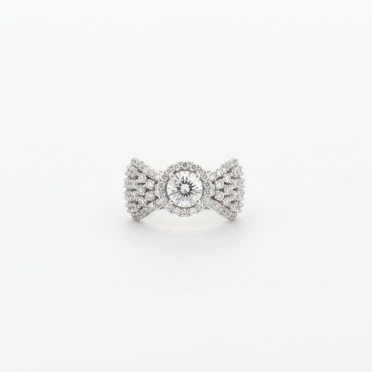 Elegant Crystal Cluster Ring for Women | Multi Stone Statement Adjustable Imitation Jewellery | ImiStyleJewellery