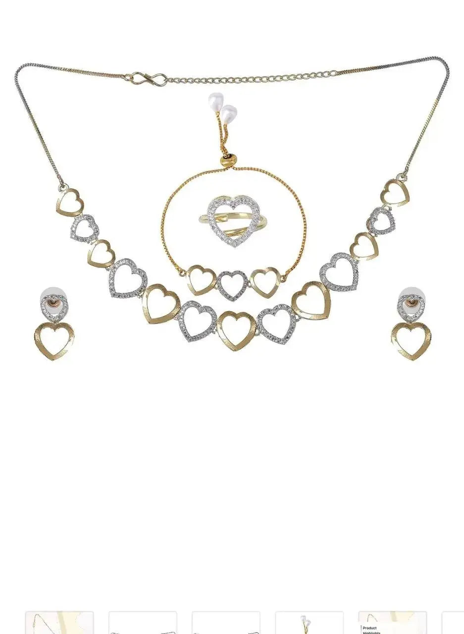Heart AD Jewellery Combo Set for Women | IMISTYLE - Imistyle Jewellery