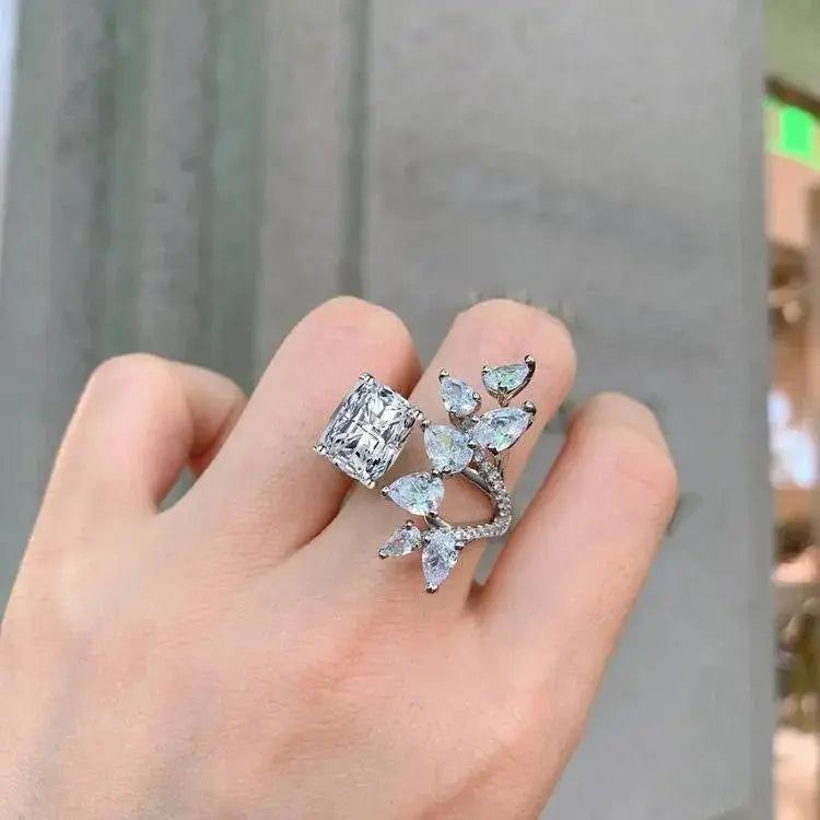 Designer Pink Stone Floral Ring for Women | Adjustable Statement Crystal Ring | Premium Imitation Jewellery | ImiStyleJewellery - Imistyle Jewellery