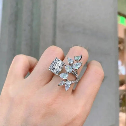 Designer Pink Stone Floral Ring for Women | Adjustable Statement Crystal Ring | Premium Imitation Jewellery | ImiStyleJewellery - Imistyle Jewellery