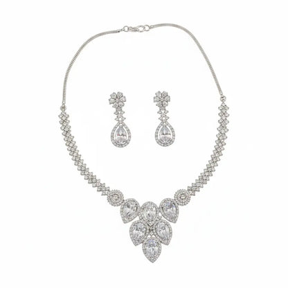Pear Cut Crystal Necklace Set for Women | Elegant Imitation Jewellery Teardrop Design Necklace with Earrings – ImistyleJewellery - Imistyle Jewellery