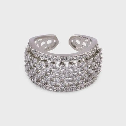 Luxury Wide Band Crystal Ring for Women | Statement Diamond Style Ring | Premium Imitation Jewellery | ImiStyleJewellery - Imistyle Jewellery