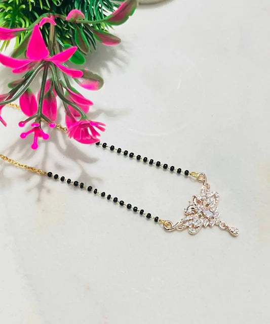 Designer Mangalsutra for Women | Black Beads CZ Diamond Pendant Mangalsutra | ImiStyleJewellery - Imistyle Jewellery
