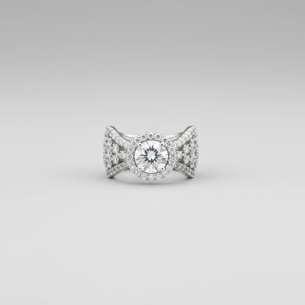 Luxury Dual Band Solitaire Ring for Women | Elegant Diamond Style Statement Ring | Premium Imitation Jewellery | ImiStyleJewellery - Imistyle Jewellery