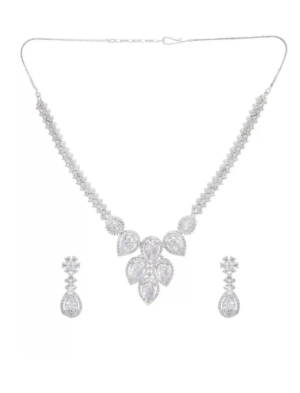 Pear Cut Crystal Necklace Set for Women | Elegant Imitation Jewellery Teardrop Design Necklace with Earrings – ImistyleJewellery - Imistyle Jewellery