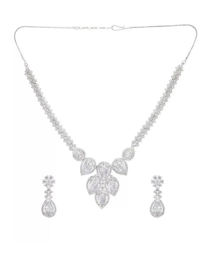 Pear Cut Crystal Necklace Set for Women | Elegant Imitation Jewellery Teardrop Design Necklace with Earrings – ImistyleJewellery - Imistyle Jewellery