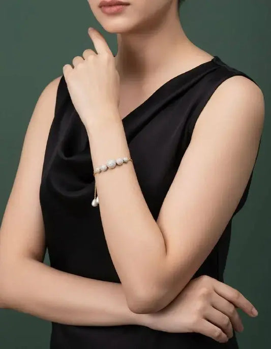 Elegant Pearl Bracelet for Women | Gold Adjustable Minimal Bracelet | ImiStyleJewellery - Imistyle Jewellery