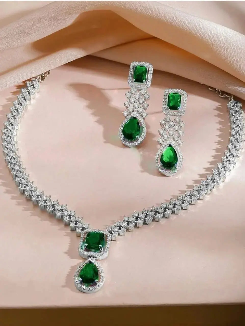 Luxury Blue Sapphire Necklace Set with Earrings for Women | Premium Crystal Jewellery - Imistyle Jewellery