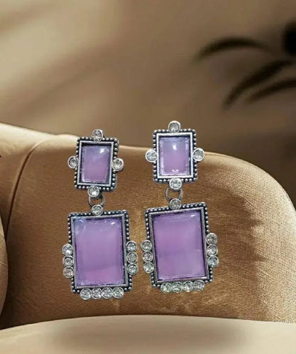 Emerald Green Statement Earrings for Women | Rectangle Crystal Drop Earrings Imitation Jewellery | ImiStyleJewellery - Imistyle Jewellery